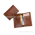 Brown leather card wallet, bifold money holder
